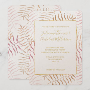 Tropical Leaves Wedding Invitation