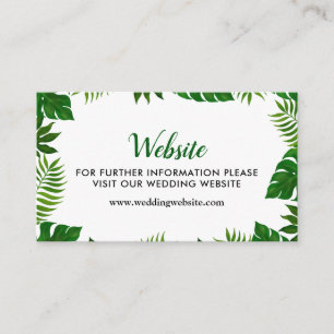 Tropical Leaves   Wedding Website Enclosure Card