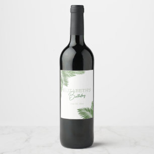 Tropical Leaves Wine Label