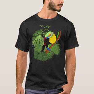 Tropical Leaves Zoo Bird Animal Exotic Toucan T-Shirt
