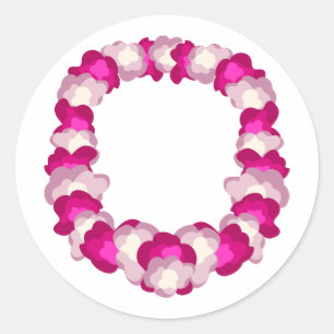 Tropical Lei Classic Round Sticker