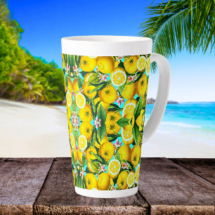 TROPICAL LEMONS BONE LATE MUG