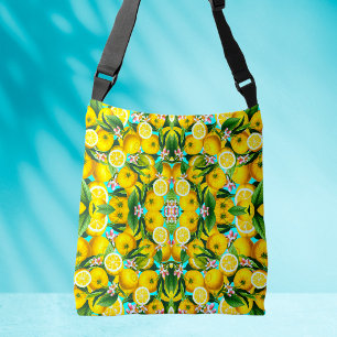 TROPICAL LEMONS TOTE CROSS BODY BAG