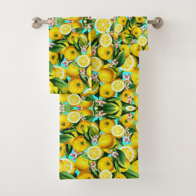 TROPICAL LEMONS TOWEL SET (Insitu)