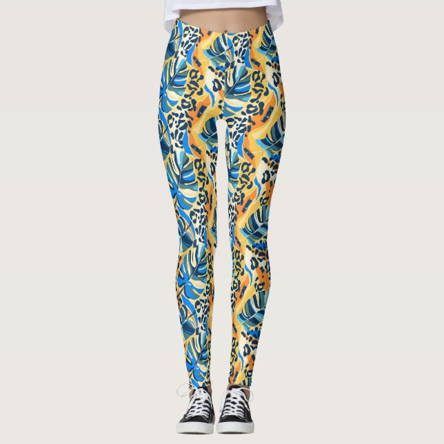 Tropical Leopard Leggings (Front)