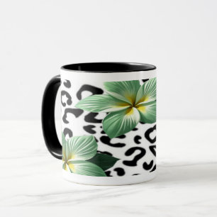 Tropical Leopard Print Flowers Mug