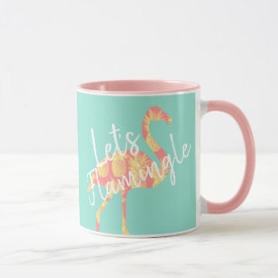 Tropical Let's Flamingle Flamingo & Pineapples Mug