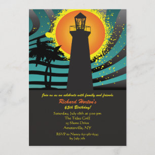 Tropical Lighthouse Invitation