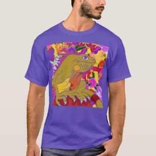 Tropical Lizard Pet Reptile Lover Colourful Flower T-Shirt