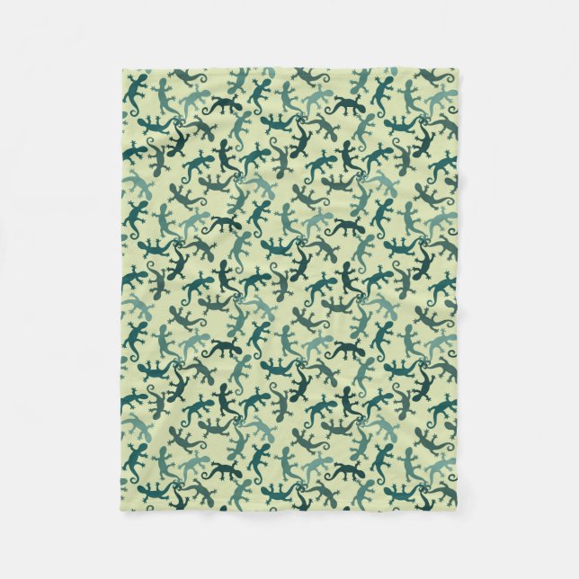 Tropical Lizards Fleece Blanket (Front)