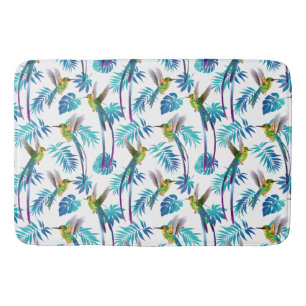 Tropical Long Tail Hummingbirds Bath Mat