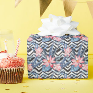 Tropical Lotus Flower Pattern Wrapping Paper