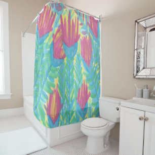 Tropical Lotus Garden Shower Curtain