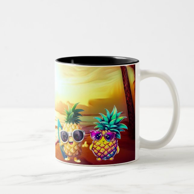 TROPICAL LOVE AT DAWN Two-Tone COFFEE MUG (Right)