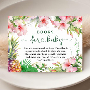 Tropical Luau Baby Shower Books For Baby Enclosure Card