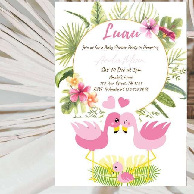 Tropical Luau Baby Shower Party Invitation (Creator Uploaded)
