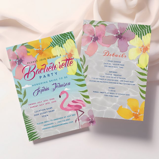 Tropical Luau Bachelorette Party Invitation (Creator Uploaded)
