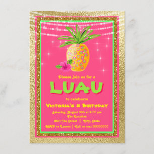Tropical Luau Birthday Party Invitation