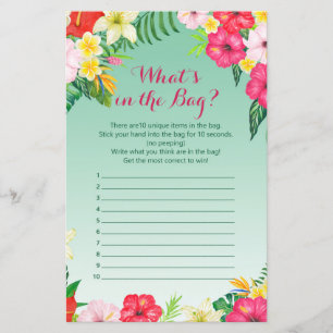 Tropical Luau Bridal Shower Game PRINTED