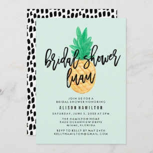 Tropical Luau Bridal Shower Invitation in Mint