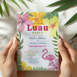 Tropical Luau Engagement Party Invitation