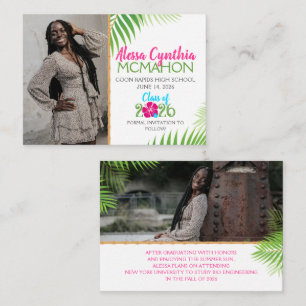 Tropical Luau Graduation 2 Photo Mini Announcement