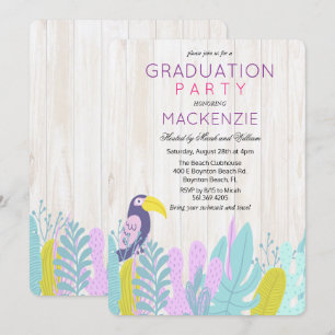 Tropical Luau Graduation Party Invitation