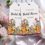 Tropical Luau Hawaiian Bridal Shower Gift Tags<br><div class="desc">An elegant Bridal Shower design with colourful exotic flowers. You can personalise this with your own details.</div>