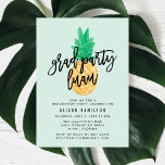 Tropical Luau Mint Graduation Party Invitation<br><div class="desc">Invite friends and family to your graduation luau with fun graduation party invites. The graduation party luau invitations feature a watercolor pineapple,  mint background,  trendy script font,  placeholders for your custom text,  and a bold black and white dot pattern on the back of the invite.</div>