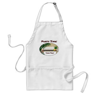 Tropical Luau Party Tiki Hut Bar Apron