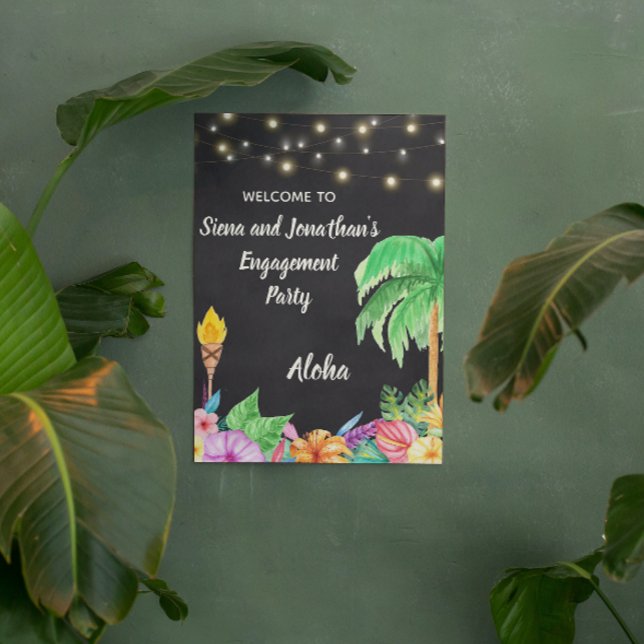 Tropical Luau Party Welcome Sign Poster (Creator Uploaded)