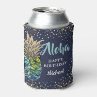 Tropical Luau Pineapple Navy Blue Beach Party