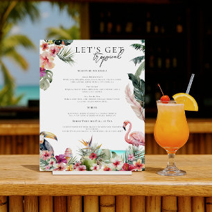 Tropical Luau Pool Party Drink Bar Sign