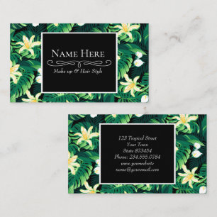 Tropical lush floral business card