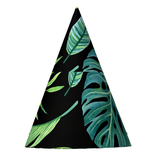 Tropical Lushness: Rainforest Greenery. Party Hat (Front)