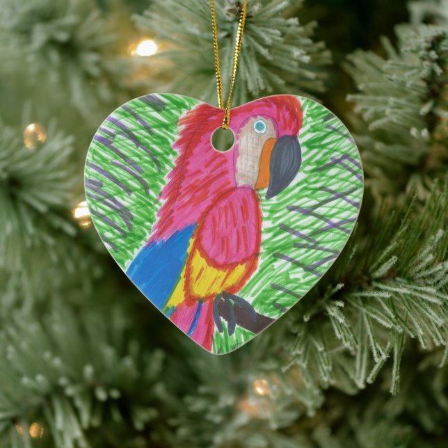 Tropical Macaw Ceramic Ornament (Tree)