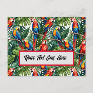 tropical macaw parrot bird greeting card easy edit