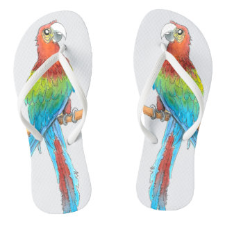 Tropical Macaw Parrot Thongs