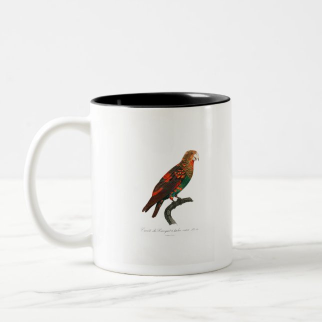 tropical macaw parrot Two-Tone coffee mug (Left)