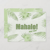 Tropical Mahalo Nui Loa Card (Paper Cut Effect)