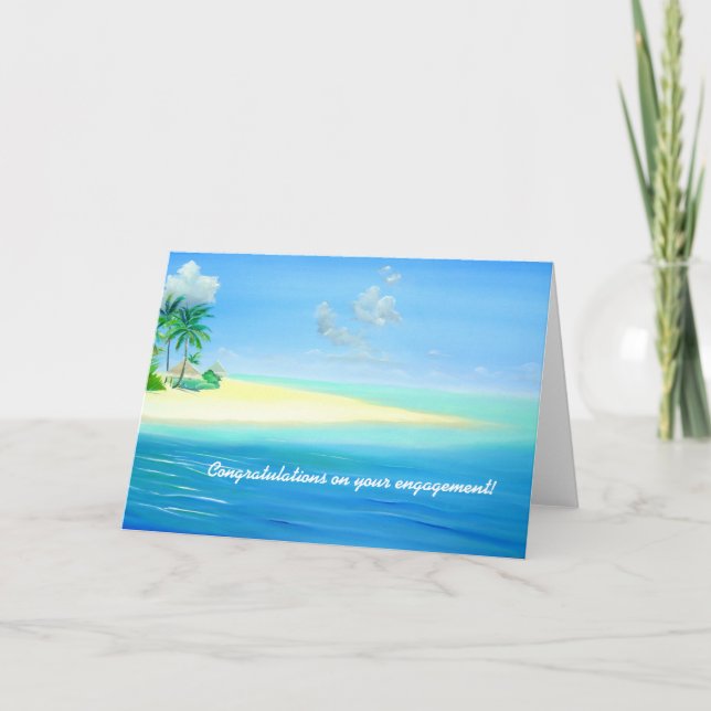 Tropical Maldives Beach Engagement Card (Front)