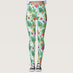 Tropical Maltese Dog Beach Vibes Leggings