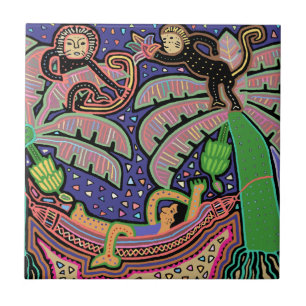 Tropical Man in Hammock Ceramic Tile