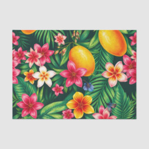 Tropical Mango and Palm Leaf Pattern Tissue Paper