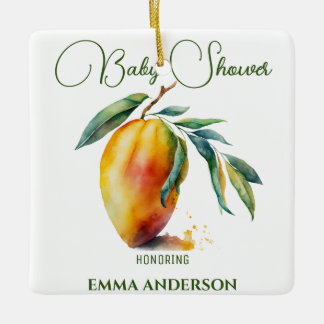 Tropical Mango | Baby Shower Ceramic Ornament