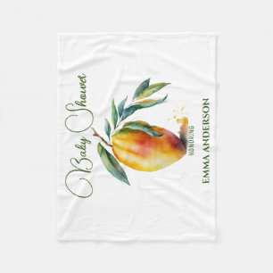 Tropical Mango Baby Shower Fleece Blanket