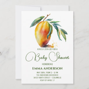 Tropical Mango Baby Shower Invitation