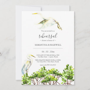Tropical Mangroves and Bird Rehearsal Dinner Invitation