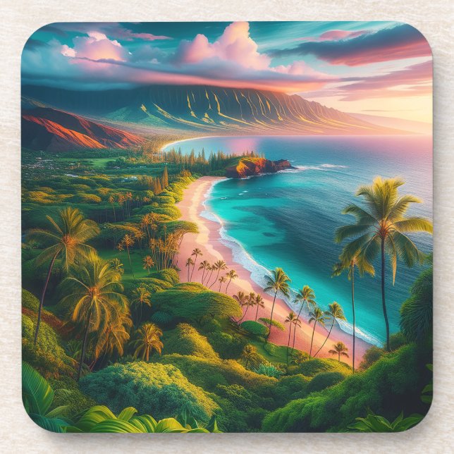 Tropical Maui Island Paradise Coaster (Front)