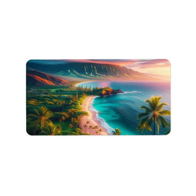 Tropical Maui Island Paradise Label (Front)